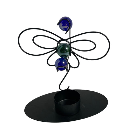 Adorable Butterfly Black Metal Candle Holder!